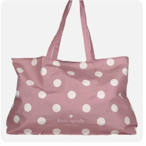 kate spade Handbags - Kate Spade New York Cotton Candy Canvas Tote Bag Pink Polka Dot NWT 1 LEFT!